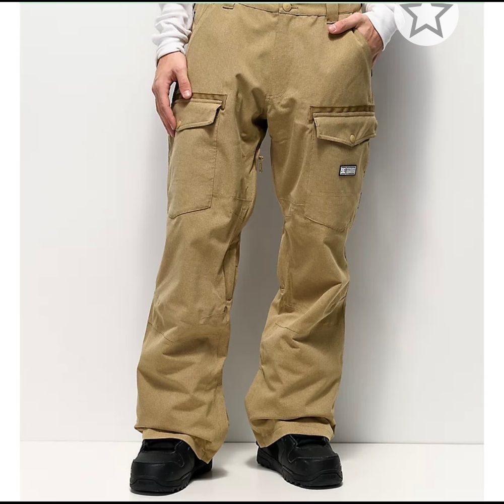 Mens DC Code Kelp Khaki 15K Snowboard Pants sz xl